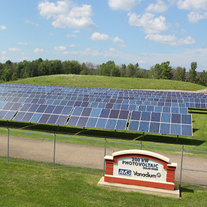 Solar panels in a field